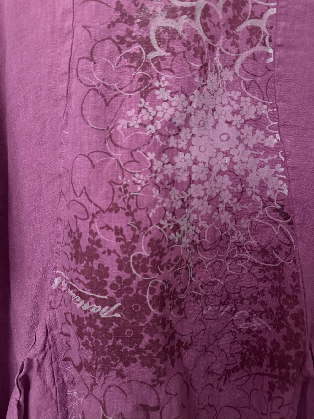 Blue Fish Mauve Floral V-Neck Tunic - Picture 3 of 7